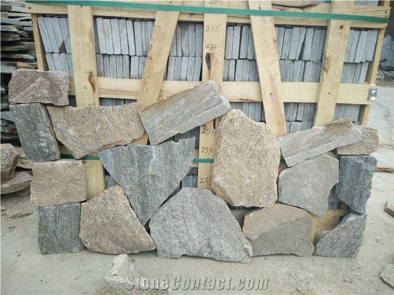 Fargo Multicolor Quartzite Irregular Flagstone, China Quartzite Random Shape Wall Cladding Pieces, Quartzite Flagstone Road/Walkway Paving