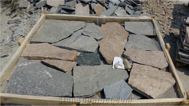 Fargo Multicolor Quartzite Irregular Flagstone, China Quartzite Random Shape Wall Cladding Pieces, Quartzite Flagstone Road/Walkway Paving