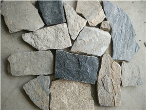 Fargo Multicolor Quartzite Irregular Flagstone, China Quartzite Random Shape Wall Cladding Pieces, Quartzite Flagstone Road/Walkway Paving
