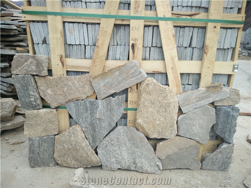 Fargo Multicolor Quartzite Irregular Flagstone, China Quartzite Random Shape Wall Cladding Pieces, Quartzite Flagstone Road/Walkway Paving
