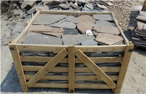 Fargo Multicolor Quartzite Irregular Flagstone, China Quartzite Random Shape Wall Cladding Pieces, Quartzite Flagstone Road/Walkway Paving