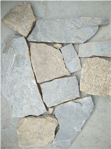Fargo Multicolor Quartzite Irregular Flagstone, China Quartzite Random Shape Wall Cladding Pieces, Quartzite Flagstone Road/Walkway Paving