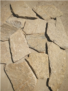 Fargo Multicolor Quartzite Irregular Flagstone, China Quartzite Random Shape Wall Cladding Pieces, Quartzite Flagstone Road/Walkway Paving