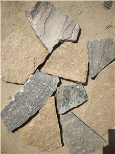 Fargo Multicolor Quartzite Irregular Flagstone, China Quartzite Random Shape Wall Cladding Pieces, Quartzite Flagstone Road/Walkway Paving