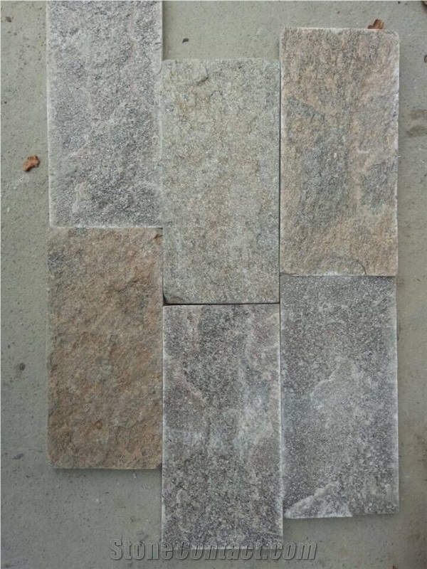 Fargo Multicolor Quartzite Mushroomed Stone, Multicolor Quartzite Split Face Mushroomed Wall Cladding Stones