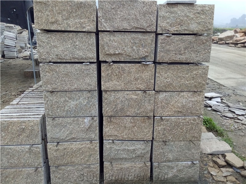 Fargo Multicolor Quartzite Mushroomed Wall Cladding Stone, China Quartzite Split Face Mushroom Stone