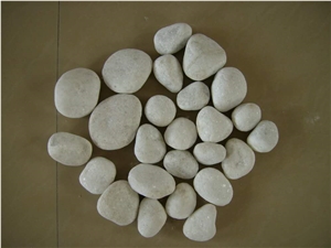 Fargo Snow White Marble Tumbled Pebbles, China White Gravels, White Tumbled Aggregates, Tumbled Round White Pebble Stone Driveways