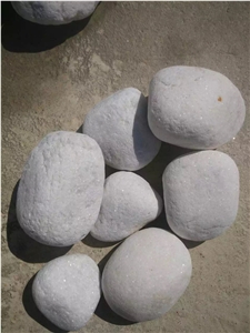 Fargo Snow White Marble Tumbled Pebbles, China White Gravels, White Tumbled Aggregates, Tumbled Round White Pebble Stone Driveways