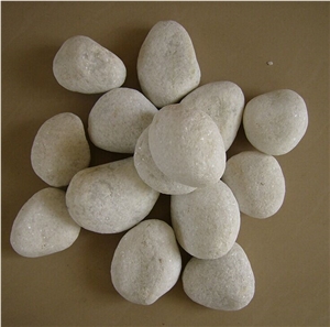 Fargo Snow White Marble Tumbled Pebbles, China White Gravels, White Tumbled Aggregates, Tumbled Round White Pebble Stone Driveways