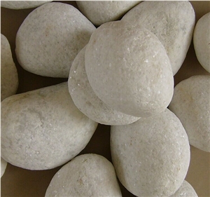 Fargo Snow White Marble Tumbled Pebbles, China White Gravels, White Tumbled Aggregates, Tumbled Round White Pebble Stone Driveways