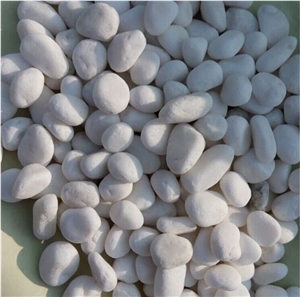 Fargo Snow White Marble Tumbled Pebbles, China White Gravels, White Tumbled Aggregates, Tumbled Round White Pebble Stone Driveways