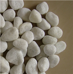 Fargo Snow White Marble Tumbled Pebbles, China White Gravels, White Tumbled Aggregates, Tumbled Round White Pebble Stone Driveways