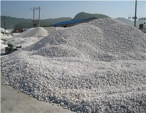 Fargo Snow White Marble Tumbled Pebbles, China White Gravels, White Tumbled Aggregates, Tumbled Round White Pebble Stone Driveways