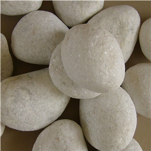 Fargo Snow White Marble Tumbled Pebbles, China White Gravels, White Tumbled Aggregates, Tumbled Round White Pebble Stone Driveways