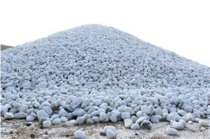 Fargo Snow White Marble Tumbled Pebbles, China White Gravels, White Tumbled Aggregates, Tumbled Round White Pebble Stone Driveways