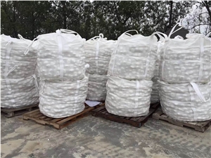 Fargo Snow White Marble Tumbled Pebbles, China White Gravels, White Tumbled Aggregates, Tumbled Round White Pebble Stone Driveways
