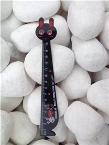 Fargo Snow White Marble Tumbled Pebbles, China White Gravels, White Tumbled Aggregates, Tumbled Round White Pebble Stone Driveways