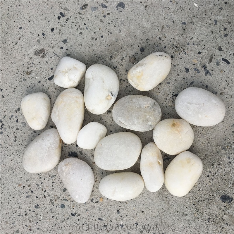 Fargo White River Pebbles, China Washed White Pebble Stone, White River Stone, White Gravels, White Aggregates
