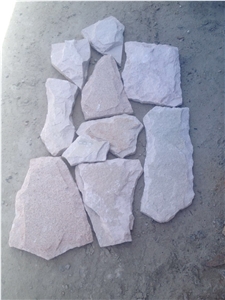 Fargo White Sandstone Irregular Mushroomed Wall Cladding Pieces, China White Sandstone Random Shape Mushroomed Wall Stone, Split Face White Mushroom Stone