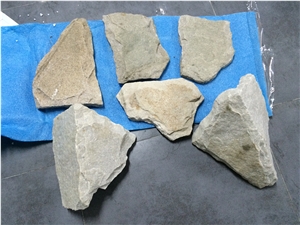Fargo White Sandstone Irregular Mushroomed Wall Cladding Pieces, China White Sandstone Random Shape Mushroomed Wall Stone, Split Face White Mushroom Stone