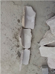 Fargo White Sandstone Mushroomed Corner Stone, White Wall Cladding Corner Stone, White Sandstone Natural Split Mushroom Stone