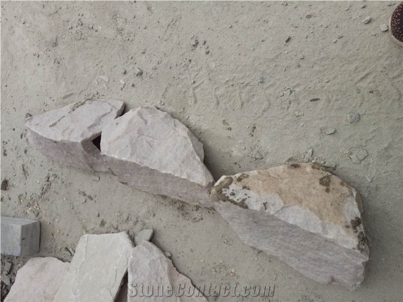 Fargo White Sandstone Mushroomed Corner Stone, White Wall Cladding Corner Stone, White Sandstone Natural Split Mushroom Stone