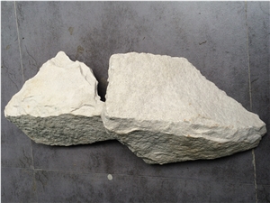Fargo White Sandstone Mushroomed Corner Stone, White Wall Cladding Corner Stone, White Sandstone Natural Split Mushroom Stone