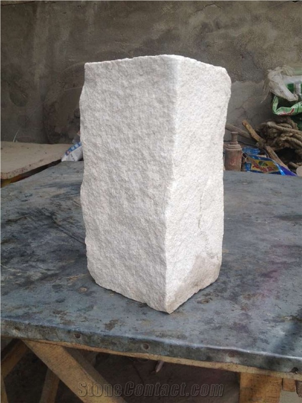 Fargo White Sandstone Mushroomed Corner Stone, White Wall Cladding Corner Stone, White Sandstone Natural Split Mushroom Stone