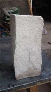 Fargo White Sandstone Mushroomed Corner Stone, White Wall Cladding Corner Stone, White Sandstone Natural Split Mushroom Stone