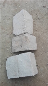 Fargo White Sandstone Mushroomed Corner Stone, White Wall Cladding Corner Stone, White Sandstone Natural Split Mushroom Stone