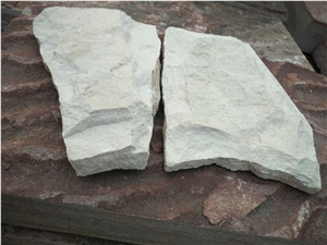 Fargo White Sandstone Mushroomed Wall Cladding Pieces, White Sandstone Split Face Mushroomed Wall Stone
