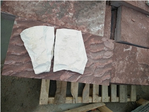 Fargo White Sandstone Mushroomed Wall Cladding Pieces, White Sandstone Split Face Mushroomed Wall Stone
