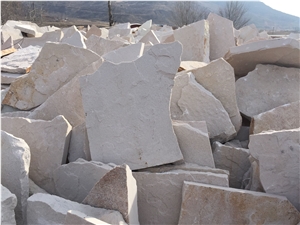 Fargo White Sandstone Random Shape Wall Cladding Pieces, White Sandstone Irregular Flagstone, White Sandstone Castled Stone