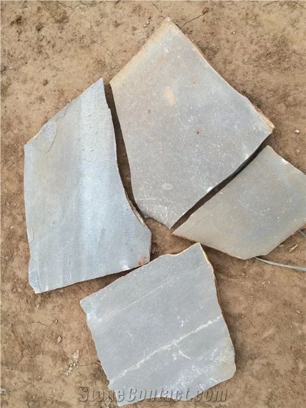 Fargo Yellow Slate Random Flagstones, China Golden Slate Loose Irregular Wall Cladding, Yellow Slate Flagstones for Walkway Pavers/Road Paving