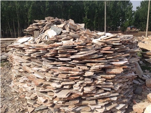 Fargo Yellow Slate Random Shape Flagstones, China Yellow Slate/014 Irregular Flagstone for Walling/Road Paving