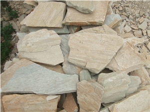 Fargo Yellow Slate Random Shape Flagstones, China Yellow Slate/014 Irregular Flagstone for Walling/Road Paving