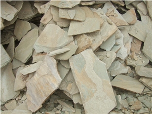 Fargo Yellow Slate Random Shape Flagstones, China Yellow Slate/014 Irregular Flagstone for Walling/Road Paving