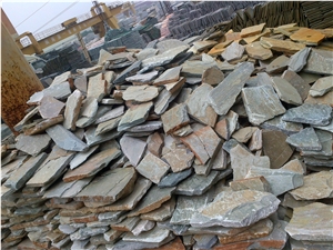Fargo Yellow Slate Random Shape Flagstones, China Yellow Slate/014 Irregular Flagstone for Walling/Road Paving