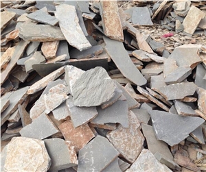 Fargo Yellow Slate Random Shape Flagstones, China Yellow Slate/014 Irregular Flagstone for Walling/Road Paving