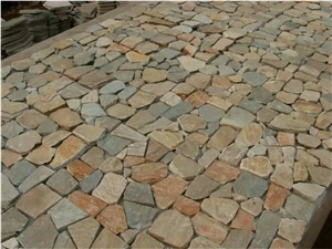 Fargo Yellow Slate Random Shape Flagstones, China Yellow Slate/014 Irregular Flagstone for Walling/Road Paving