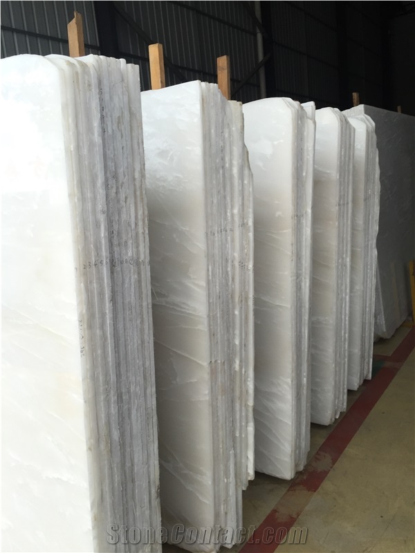 Ice White Onyx Tile & Slab, Iran White Onyx