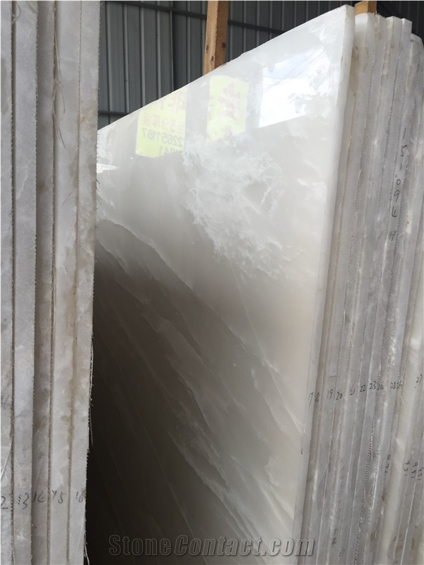 Ice White Onyx Tile & Slab, Iran White Onyx