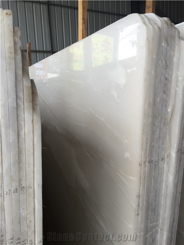 Ice White Onyx Tile & Slab, Iran White Onyx