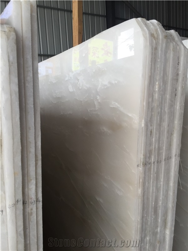 Ice White Onyx Tile & Slab, Iran White Onyx
