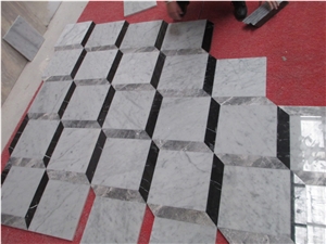 Bianco Carrara Silver Mink Nero Marqiua 3d Marble Floor Thin Tile Flooring