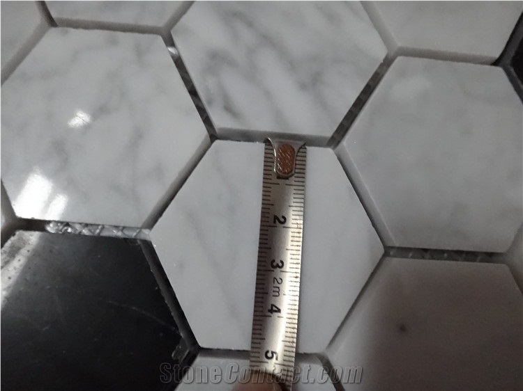 Black and White Marble Hexagon Mosaic Tile ,Polished Mosaic Hexagon Mosaic for Interior Decoration