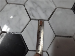 Black and White Marble Hexagon Mosaic Tile ,Polished Mosaic Hexagon Mosaic for Interior Decoration