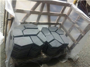 China Black Slate Flagstone on Net,Black Slate Flagstone,China Black Slate Paving, Floor Covering