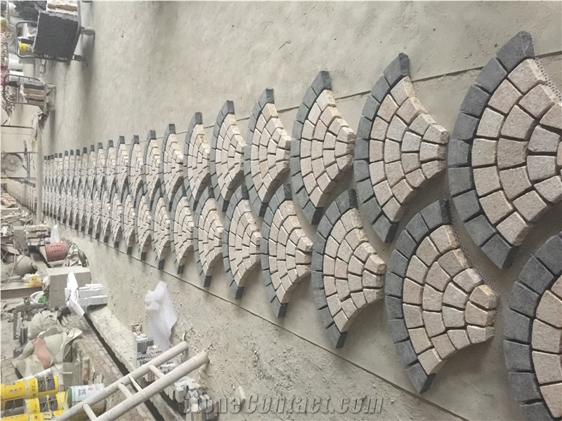 G682+G684 Granite Paving Stone with Mesh, Granite Cube Stone & Pavers