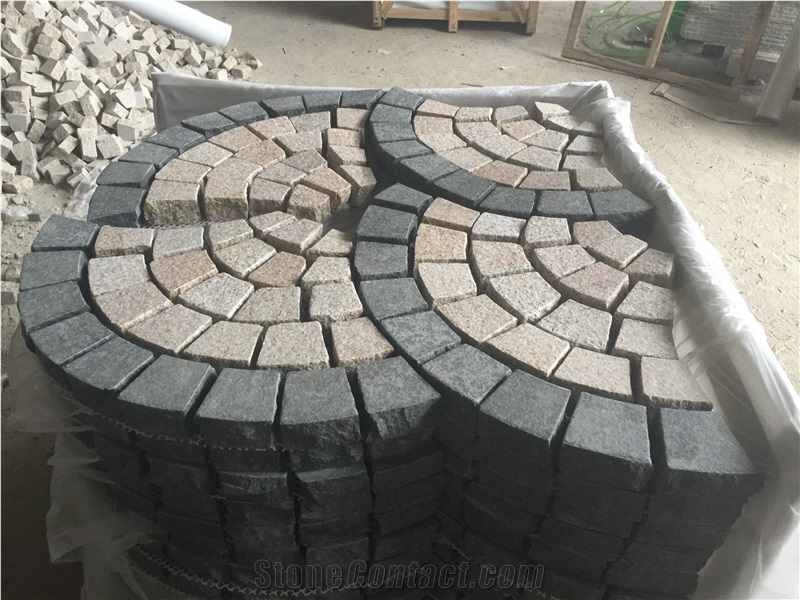 G682+G684 Granite Paving Stone with Mesh, Granite Cube Stone & Pavers